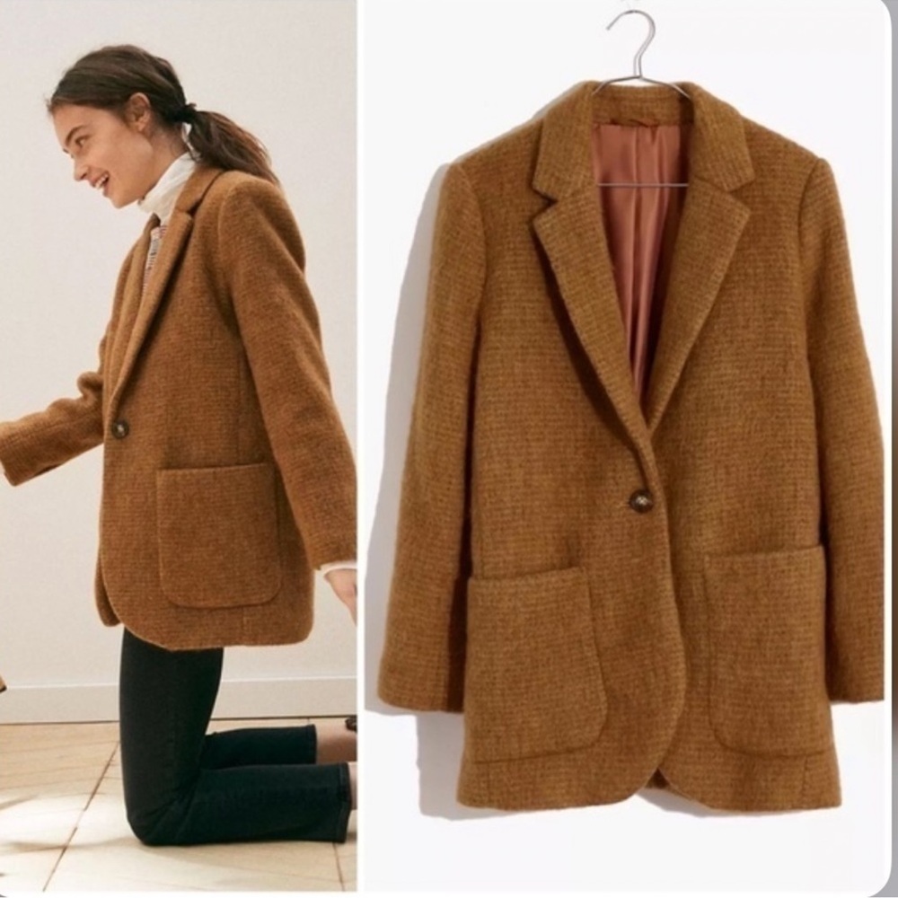 MADEWELL Brown wool blend blazer size XS